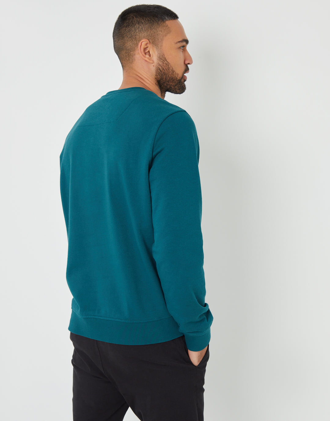 Dark Teal Green Crew Neck Sweatshirt