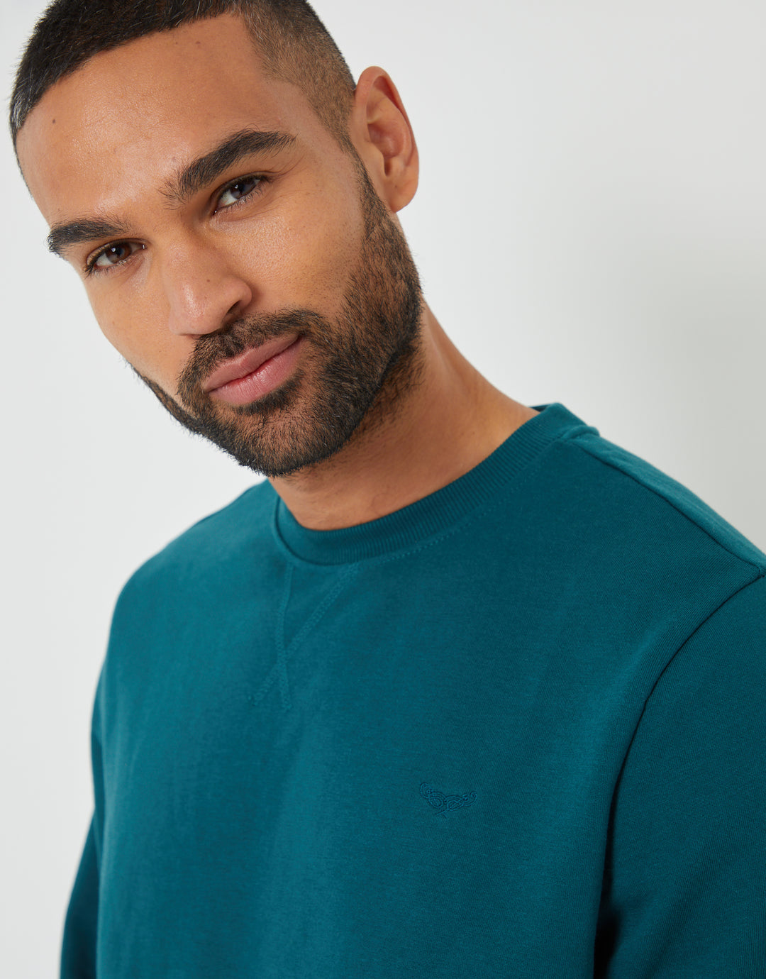 Dark Teal Green Crew Neck Sweatshirt