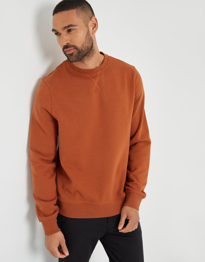 Rust Orange Crew Neck Sweatshirt