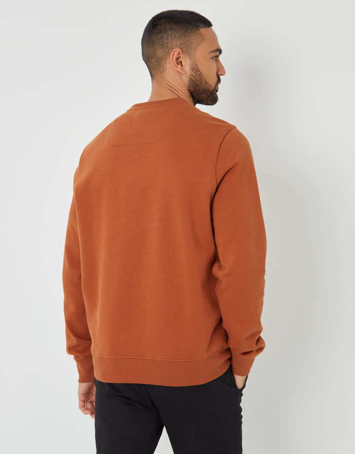 Rust Orange Crew Neck Sweatshirt