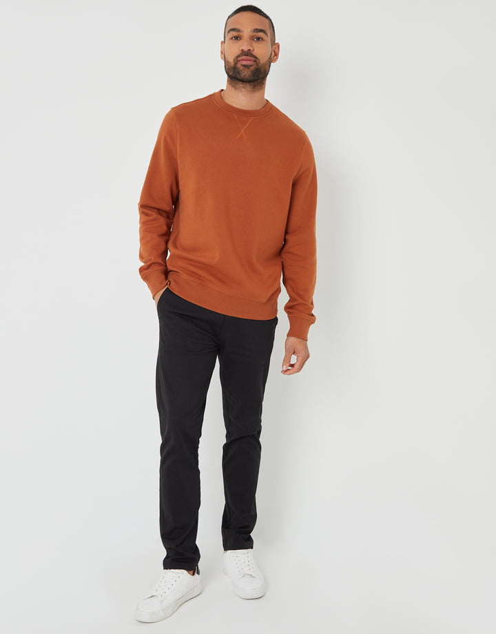 Rust Orange Crew Neck Sweatshirt