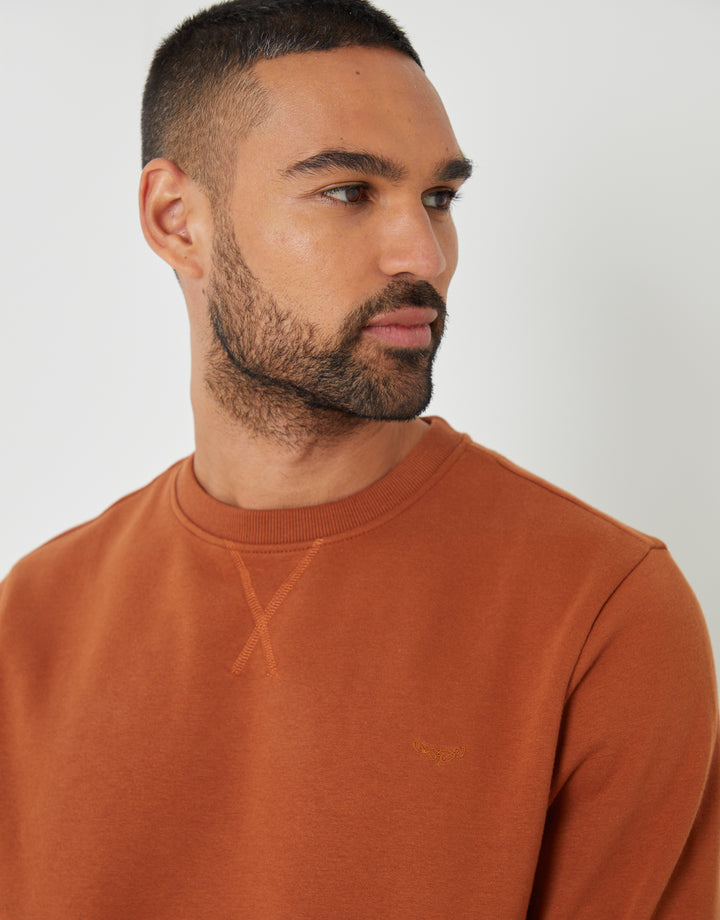Rust Orange Crew Neck Sweatshirt