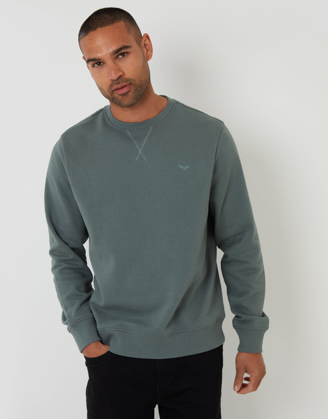 Crew Neck Sweatshirt in Blue