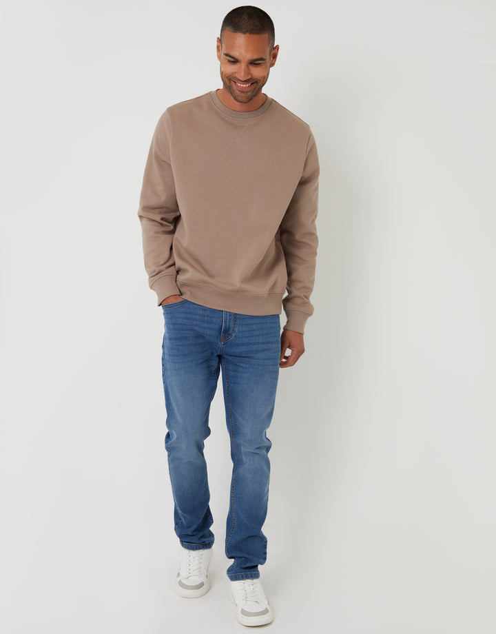 Taupe Crew Neck Sweatshirt