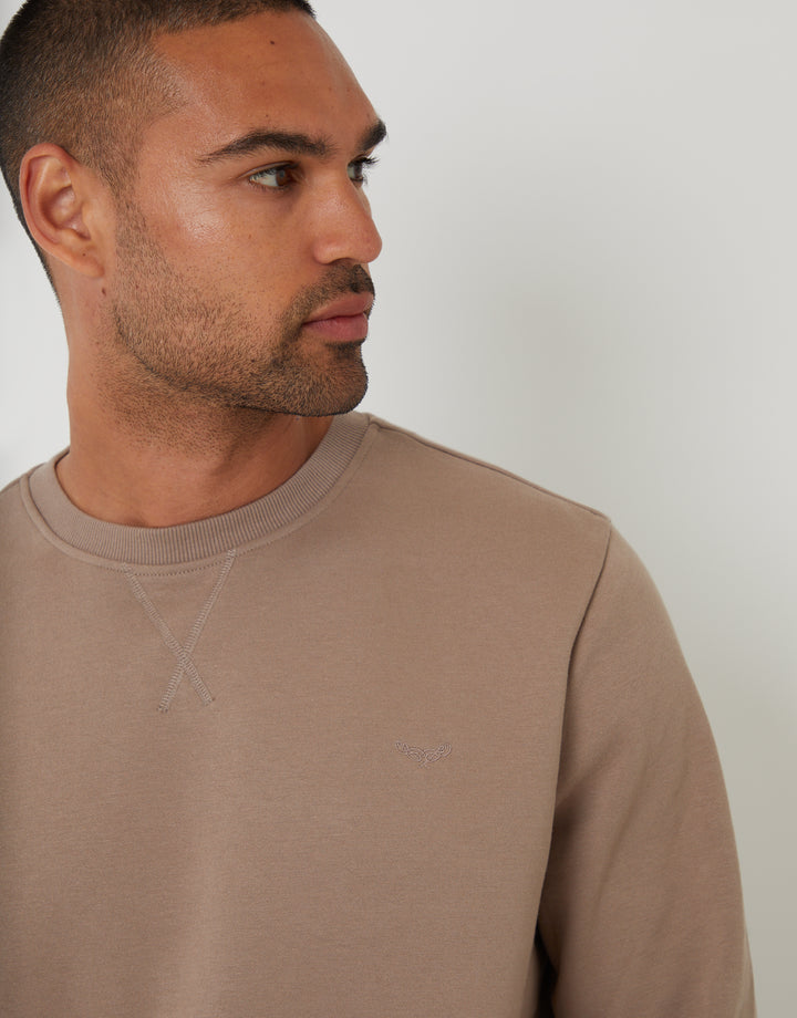 Taupe Crew Neck Sweatshirt