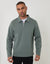 Blue Quarter Zip Long Sleeve Polo Sweatshirt