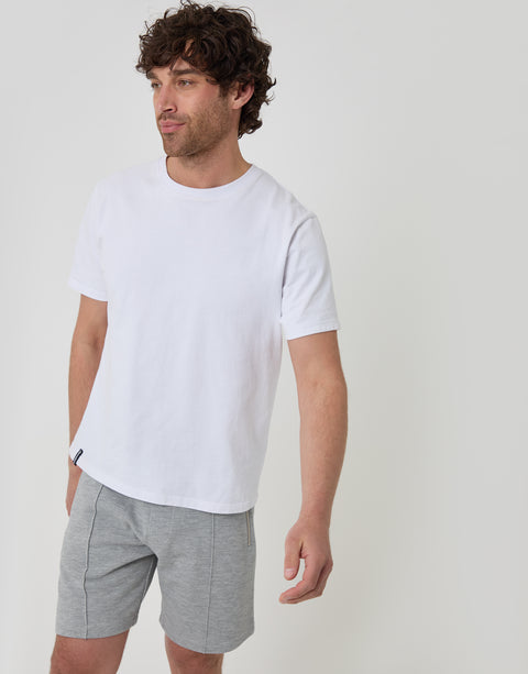 Threadbare Pique Pleated Sweat Shorts in Grey - full body 