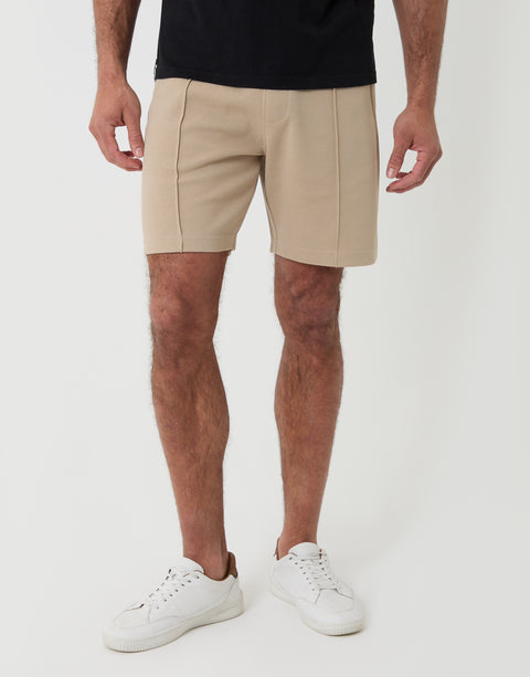Threadbare Sweat Shorts in  Stone - Front View