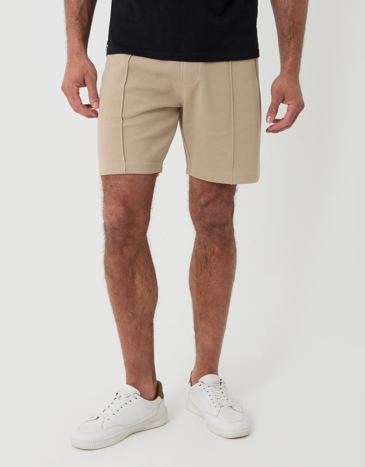 Threadbare Sweat Shorts in  Stone - Front View