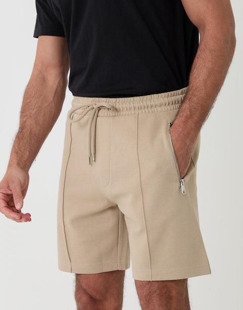 Threadbare Sweat Shorts in  Stone - Front Close View
