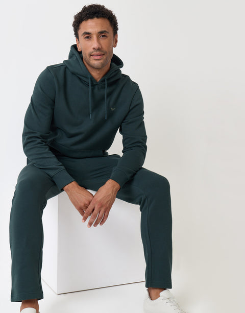 Threadbare Cotton Rich Hoodie and Jogger Set in Green - sat down