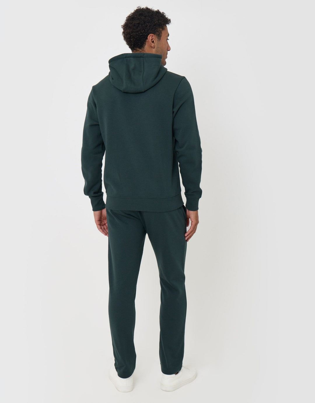 Threadbare Cotton Rich Hoodie and Jogger Set in Green - back view