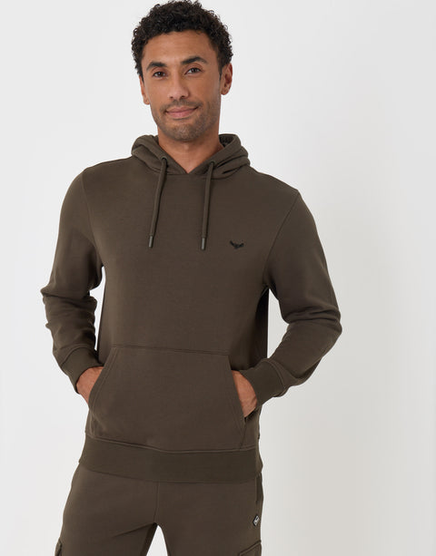 Threadbare Cotton Rich Hoodie and Cargo Jogger Set in Khaki - detail