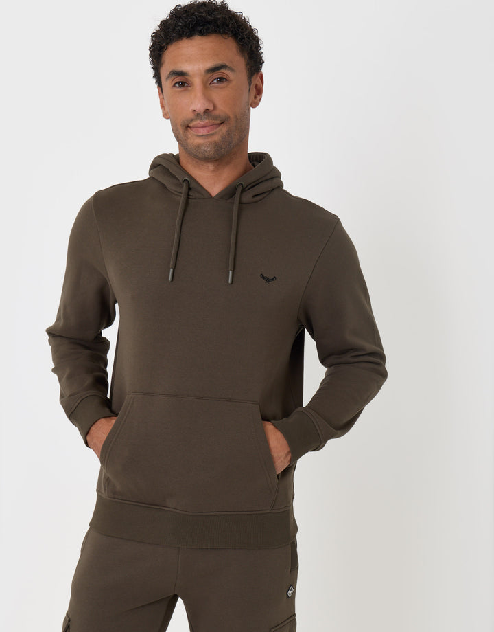 Threadbare Cotton Rich Hoodie and Cargo Jogger Set in Khaki - detail