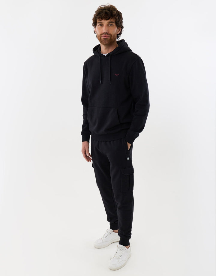 Cotton Rich Hoodie & Cargo Jogger Set in Black
