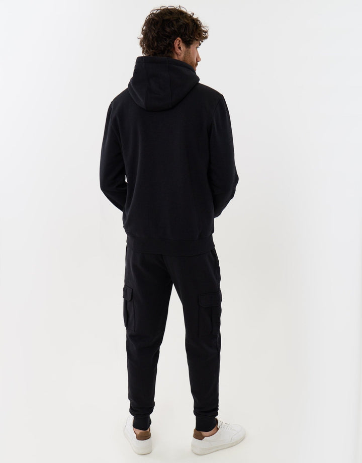 Cotton Rich Hoodie & Cargo Jogger Set in Black