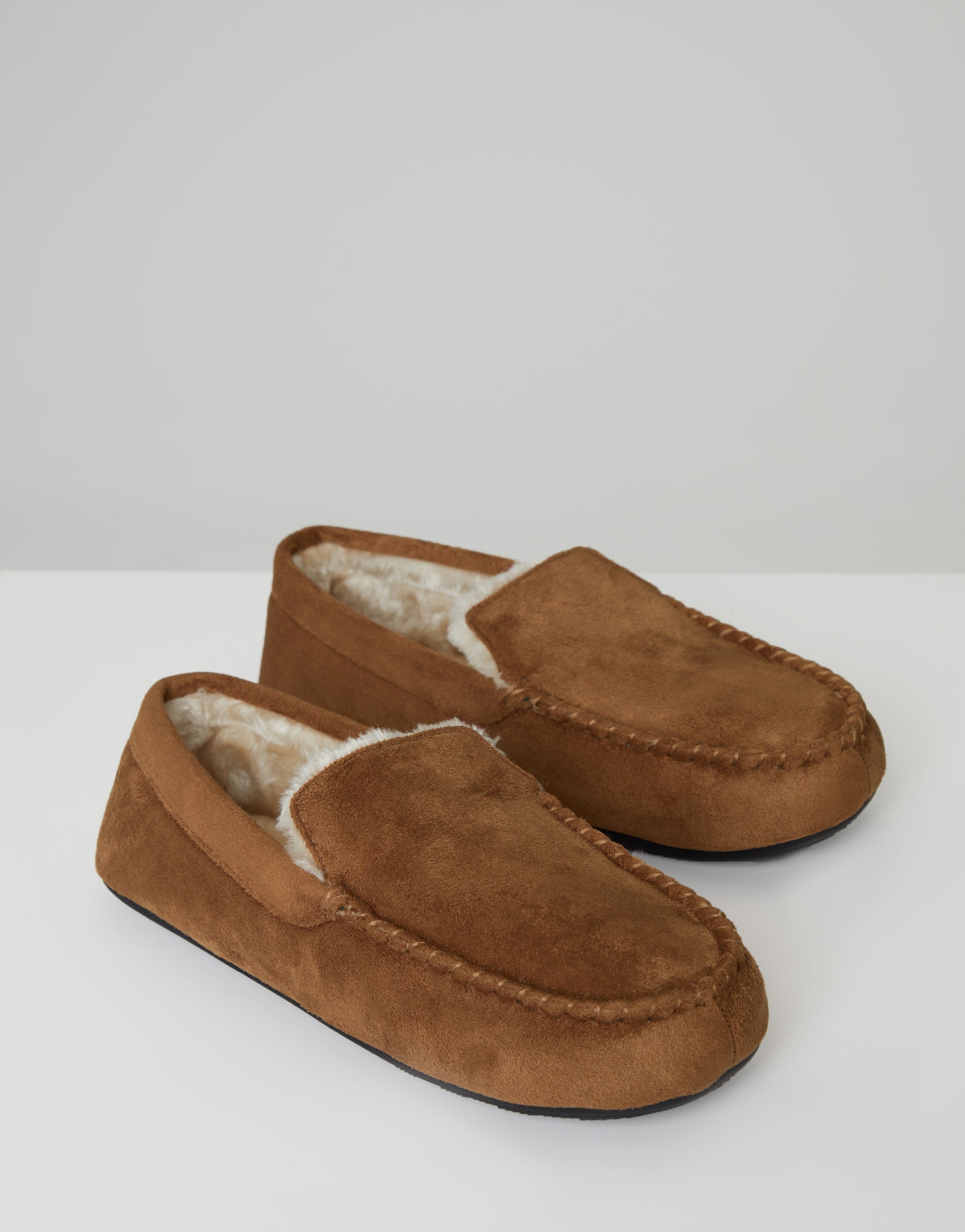 Mens tan store moccasin slippers