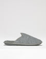 Light Grey Felt Mule Slippers with Borg Lining
