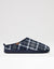 Navy Check Mule Slippers with Borg Lining