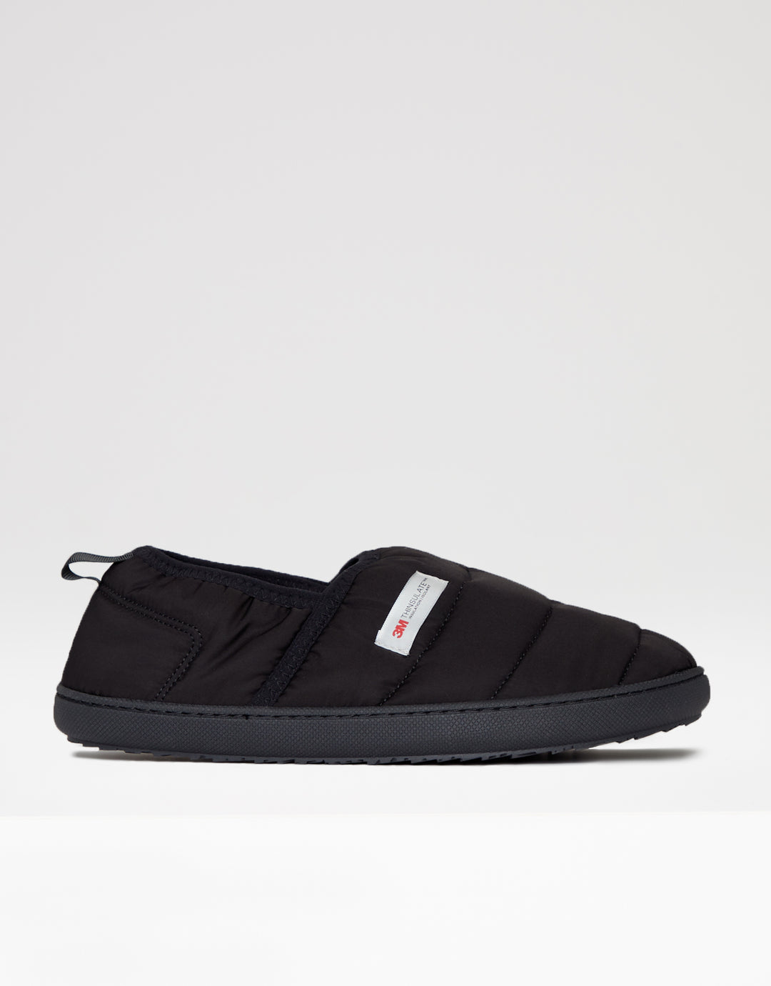 Black Thinsulate Padded Winter Mule Slippers