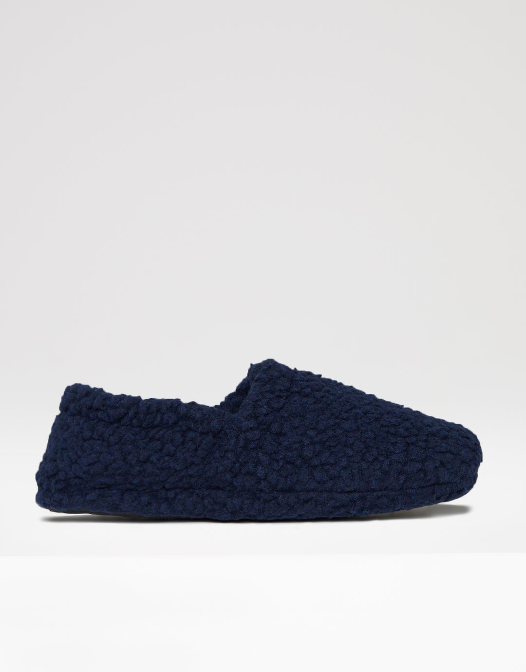Navy Cosy Borg Teddy Slippers