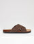 Brown Faux Suede Cross Strap Sandals