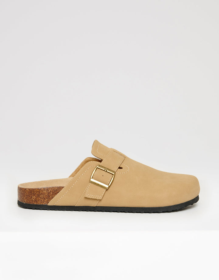 Stone Faux Suede Mule Sandals