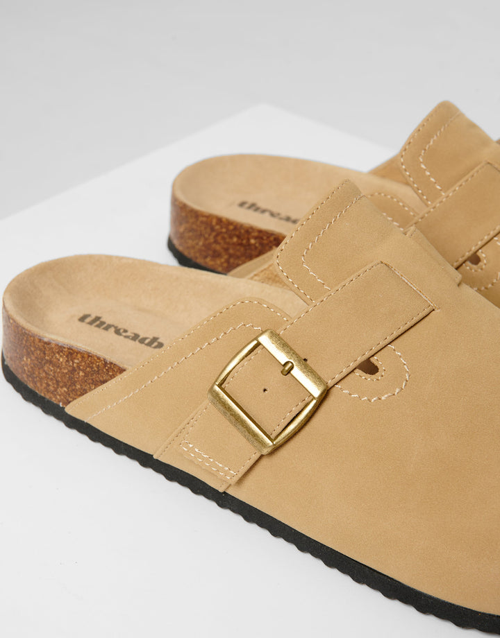 Stone Faux Suede Mule Sandals