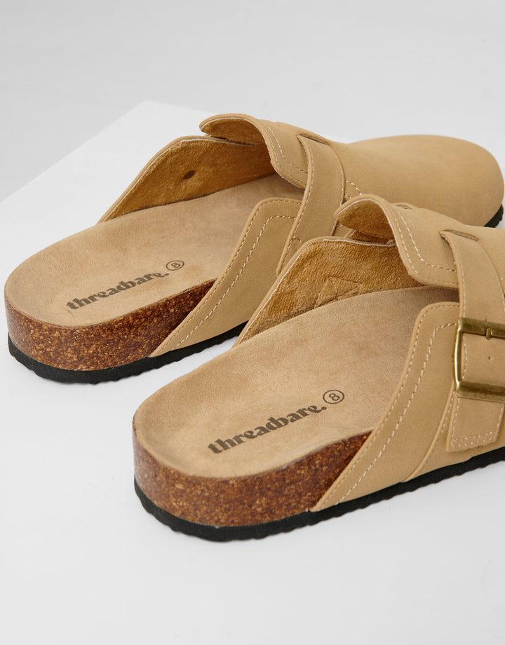 Stone Faux Suede Mule Sandals