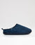 Navy Faux Suede Faux Fur Lined Mule Slippers
