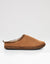 Tan Brown Faux Suede Faux Fur Lined Mule Slippers