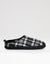 Black Check Faux Fur Lined Mule Slippers