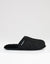 Black Faux Fur Lined Slip On Mule Slippers