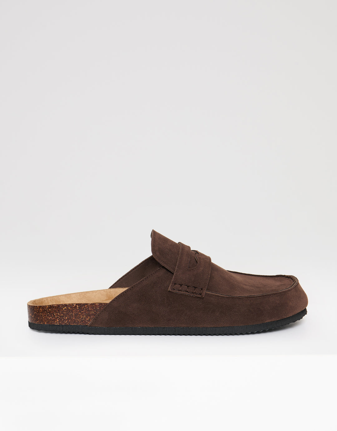 Threadbare Faux Suede Penny Loafer Sandals in Brown - side view