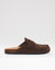 Brown Faux Suede Penny Loafer Sandals