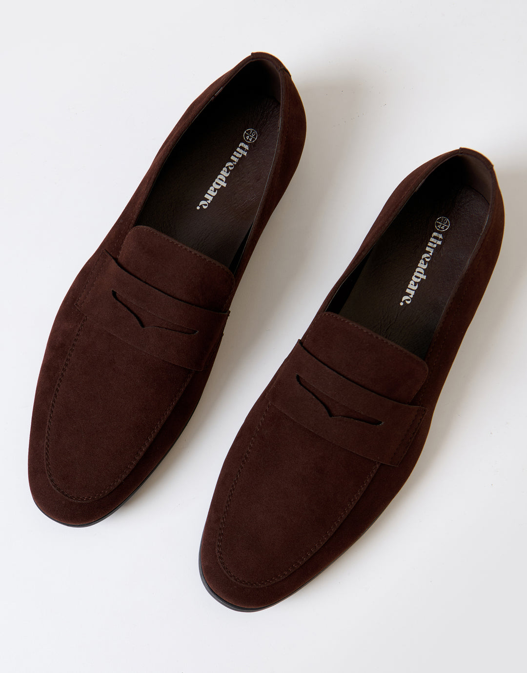 Threadbare Faux Suede Penny Loafers in Brown  - top view
