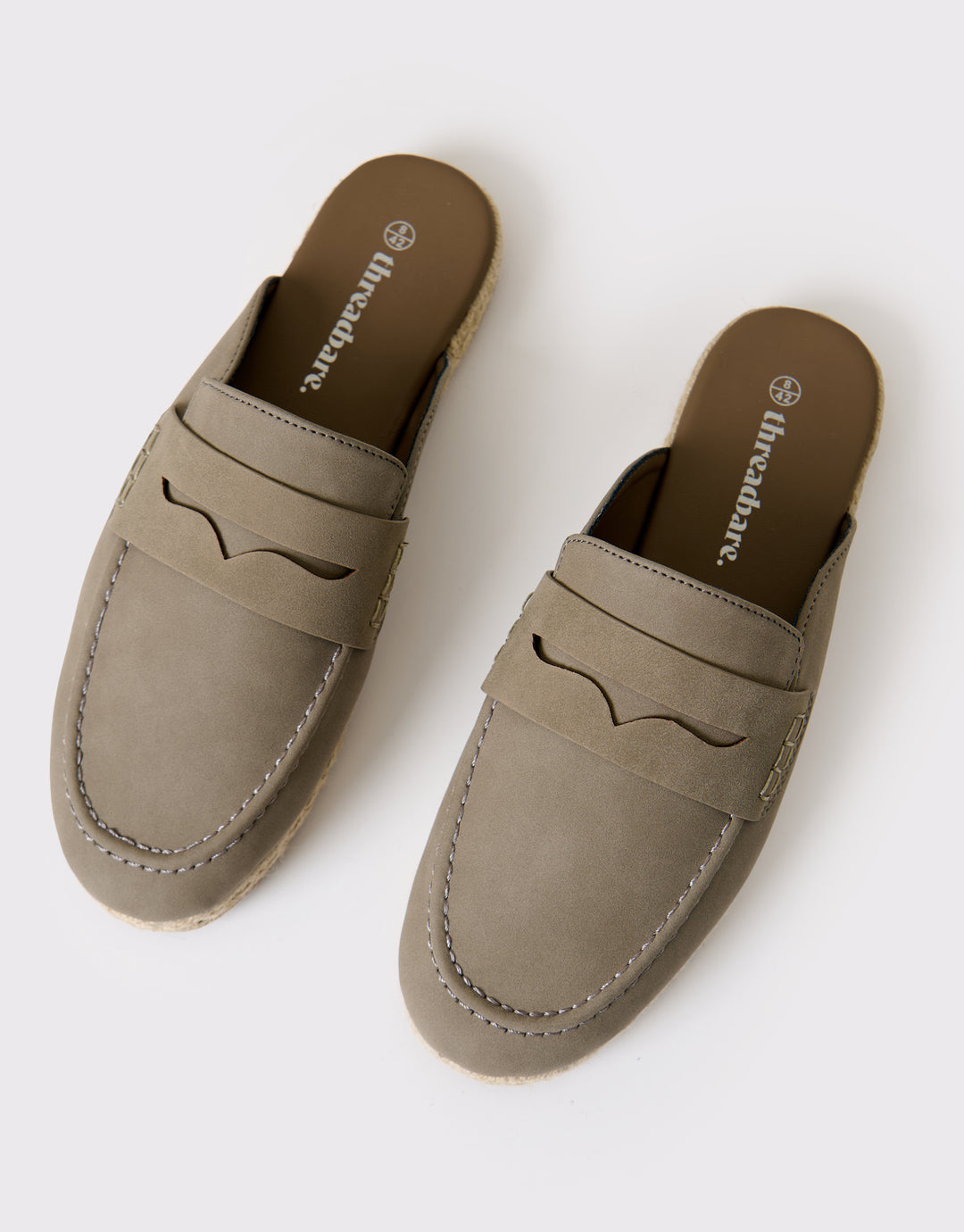 Threabare Loafer Sandals in Cement - Double Side View