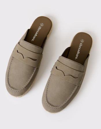 Threabare Loafer Sandals in Cement - Double Side View