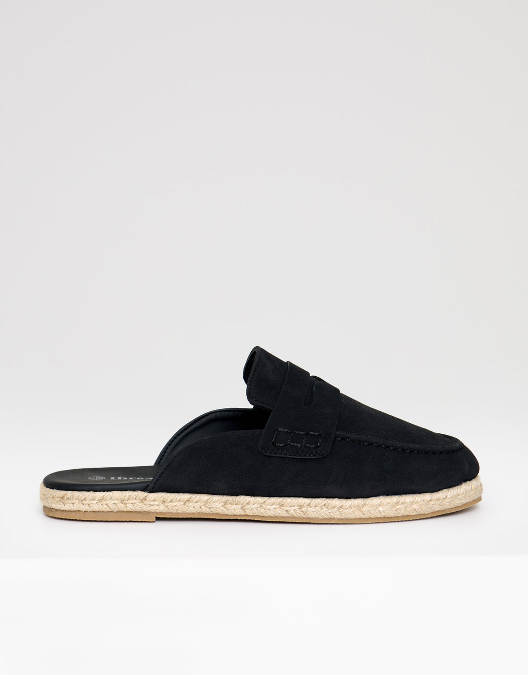 Threadbare Loafer Sandals in Black - Single Side View