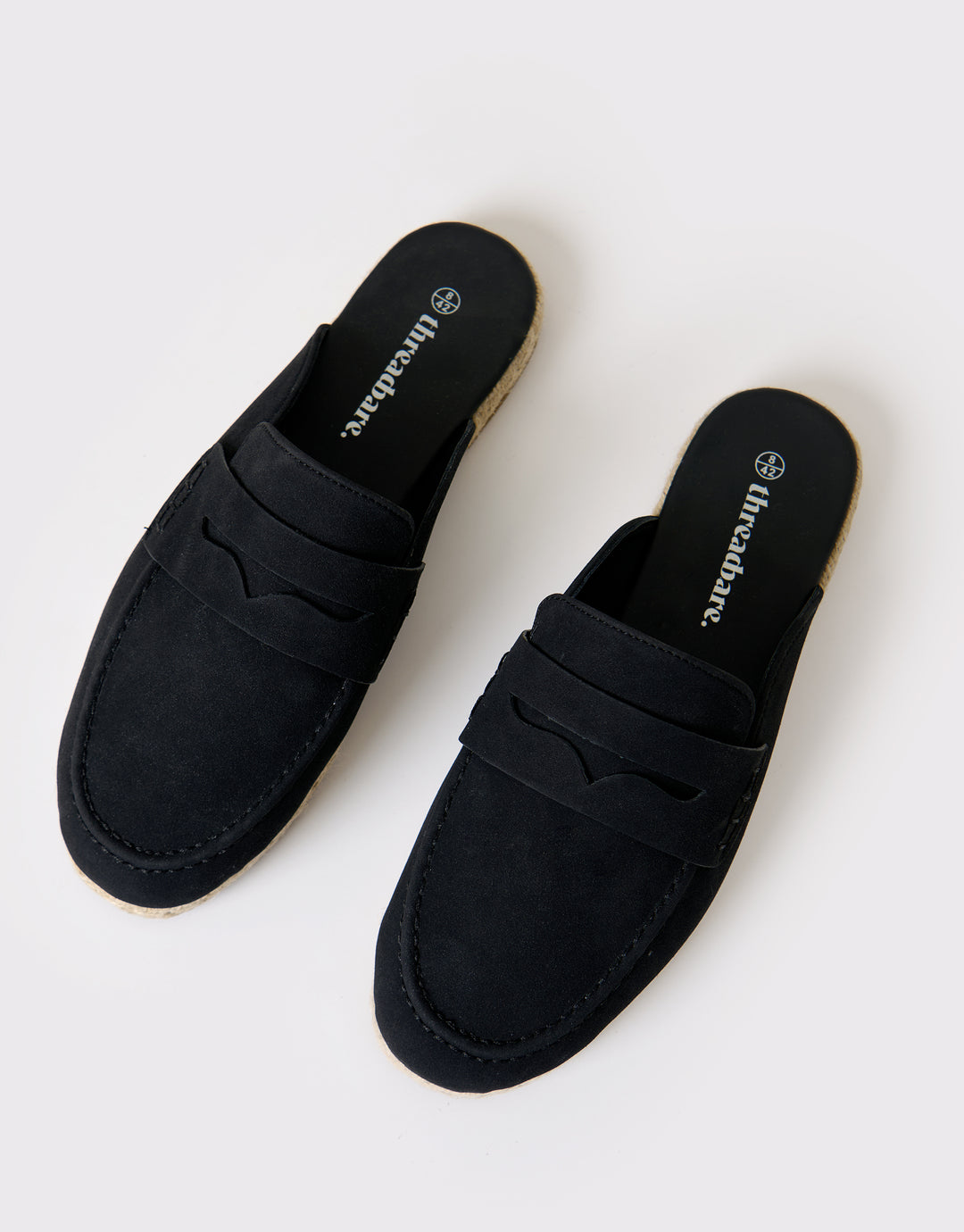Threadbare Loafer Sandals in Black - Full View