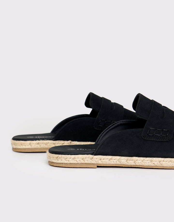 Threadbare Loafer Sandals in Black - Double Side View