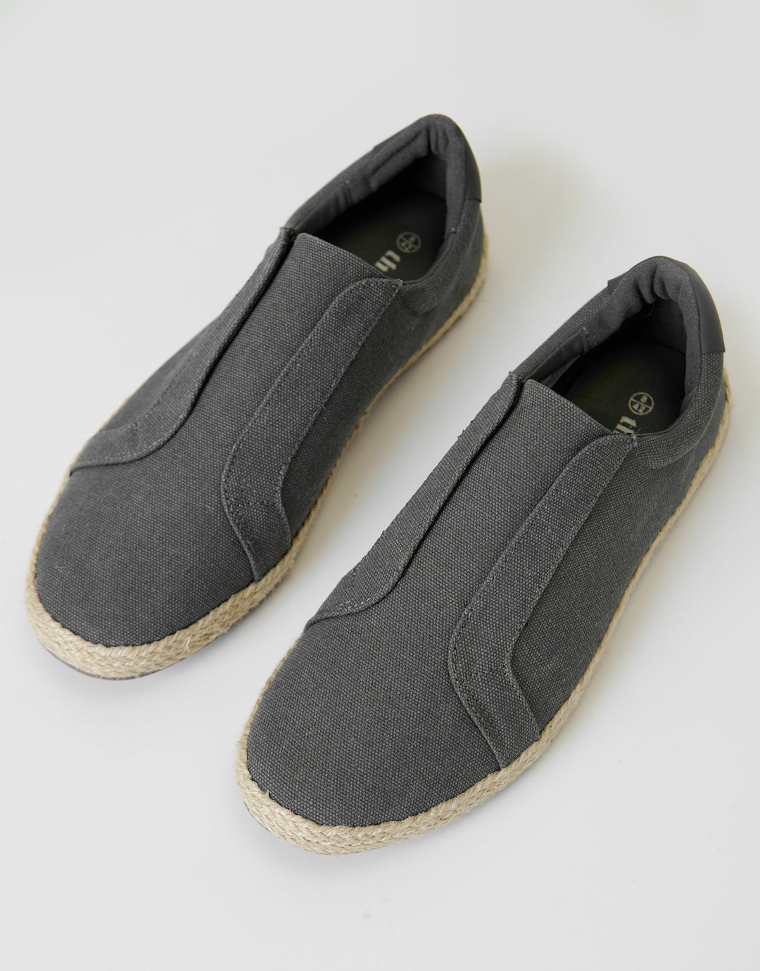 Threadbare Cotton Canvas Slip On Espadrilles in Grey - top view