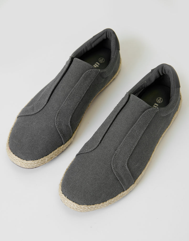 Threadbare Cotton Canvas Slip On Espadrilles in Grey - top view