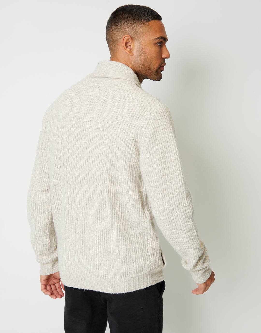 Ecru Marl Shawl Cardigan