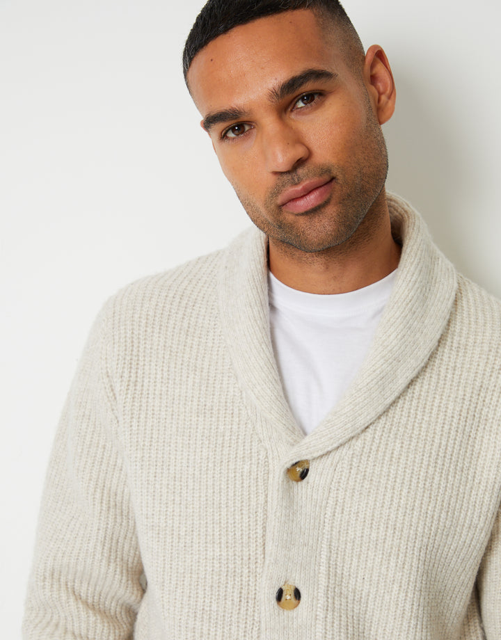 Ecru Marl Shawl Cardigan
