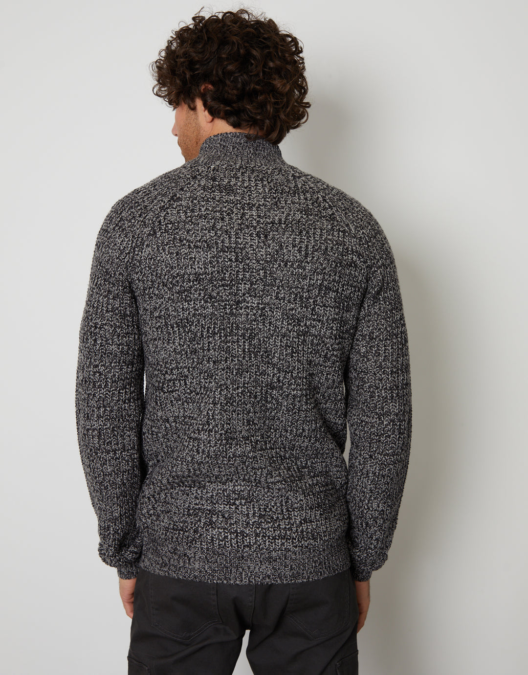 Charcoal Grey Full-Zip Cardigan