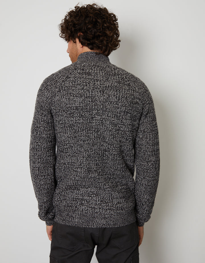 Charcoal Grey Full-Zip Cardigan