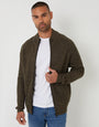 Khaki Green Full-Zip Cardigan