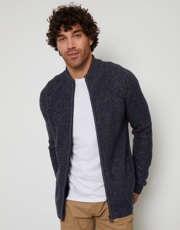 Navy Full-Zip Cardigan