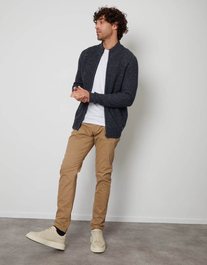 Navy Full-Zip Cardigan